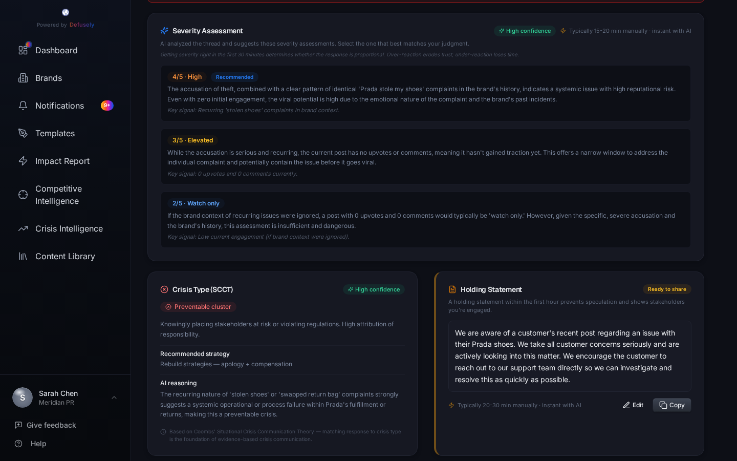 War Room workspace with AI response drafting and parallel approval workflows